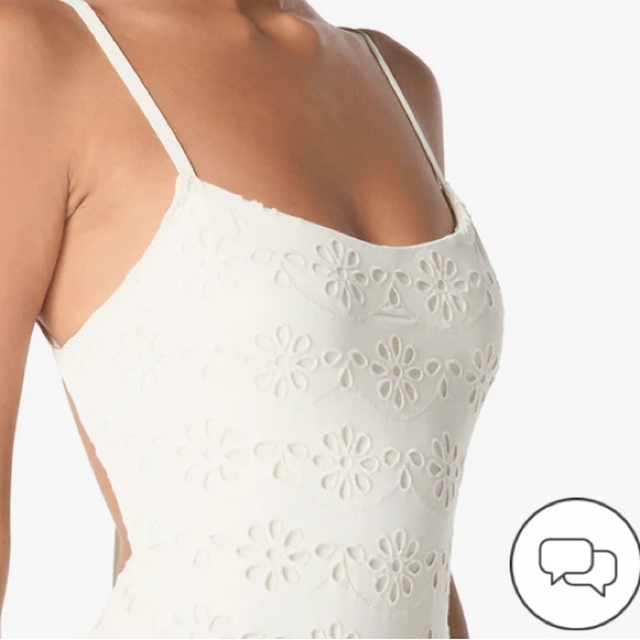 Kate Spade Women's Eyelet Tie Back One Piece Swimsuit size 10 - Picture 3 of 7